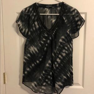 Express black short sleeve blouse